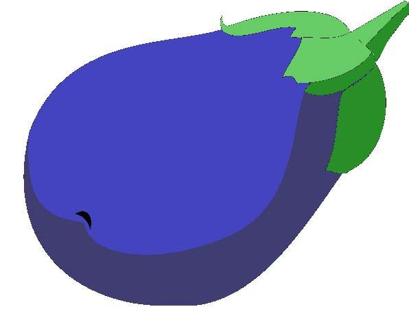 An eggplant, its skin a rich dark purple. The eggplant has a plump, oval shape—nothing like the gently curving elongated shape of the eggplant emoji. Which is why—or at least one of the reasons why—when Rose comes across this clipart at work in 1995 she doesn’t see a penis. If anything, she sees a breast.