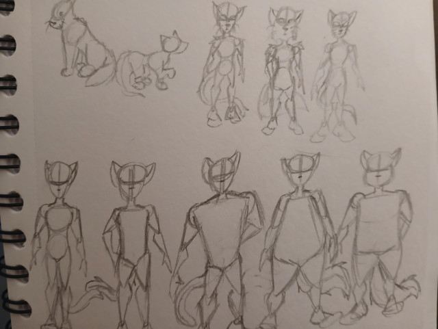 Some sketches of cat people.