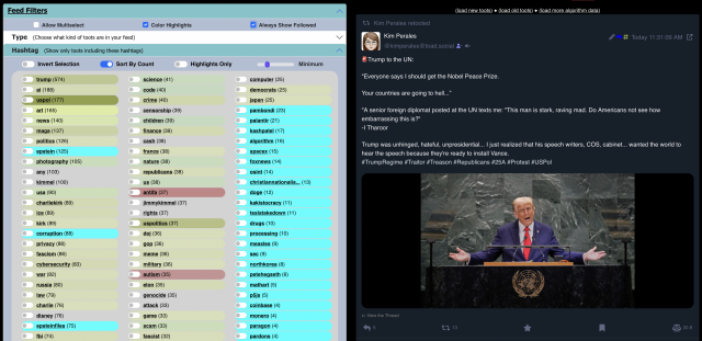 screenshot of fedialgo demo