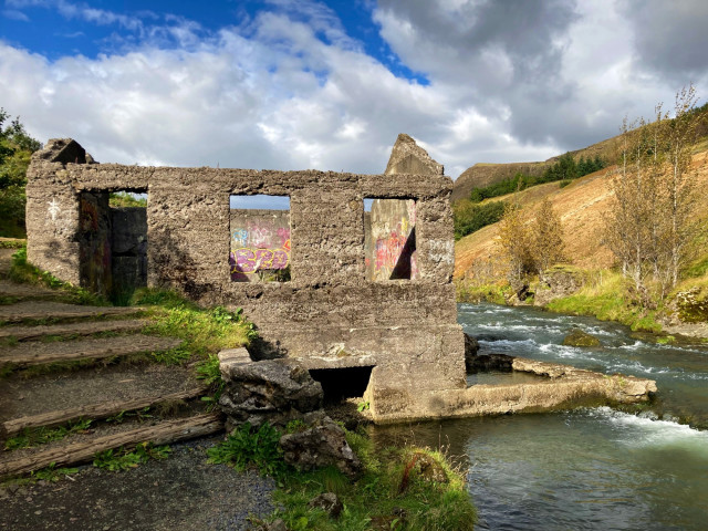An abandoned old hydropower station.