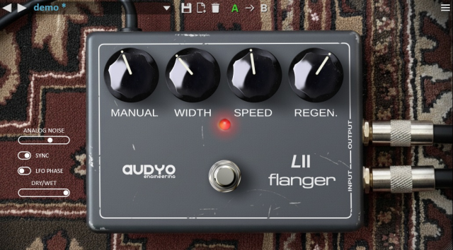 LII FLANGER plugin UI.