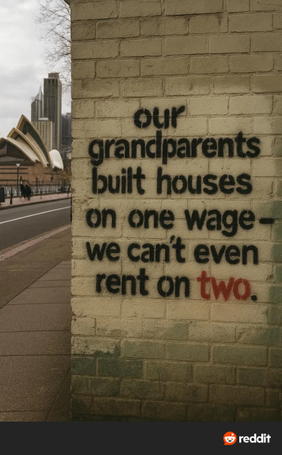 Our grandparents built houses on one wage.

We can't even rent on two!