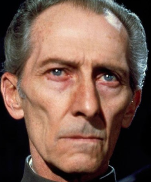 That CGI version of Grand Moff Tarkin from Rogue One which almost avoids the Uncanny Valley, almost..