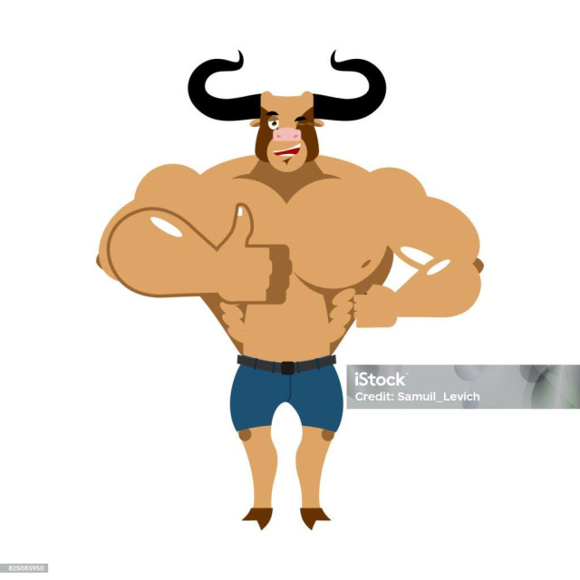 A graphic of the Minotaur
With horns, a bull's head, and a human male body
He is giving a thumbs up and winking
Photo not mine
Found online