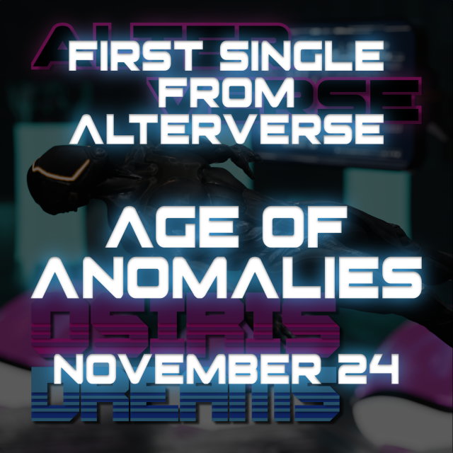 Alterverse album cover with text: First single from Alterverse - Age of Anomalies - November 24