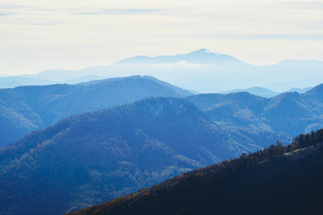 View of the schneeberg from the hocheck, lower austria