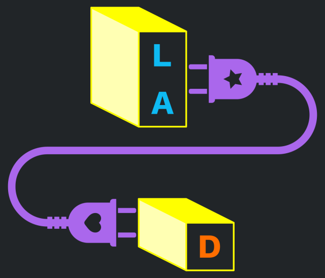 The new LAD logo (dark mode).
