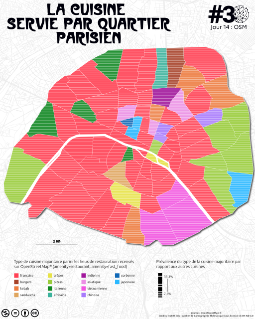 La cuisine servie par quartier parisien