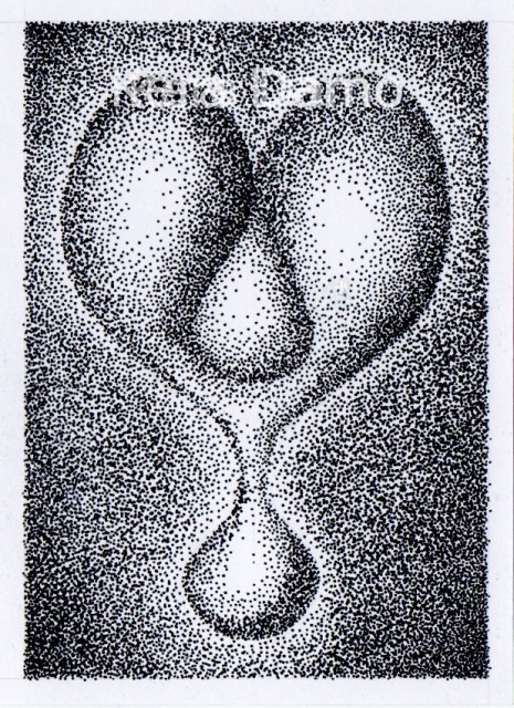 Ink drawing made by visual artist Kera Damo from The Hague / Inkttekening van beeldend kunstenaar Kera Damo uit Den Haag