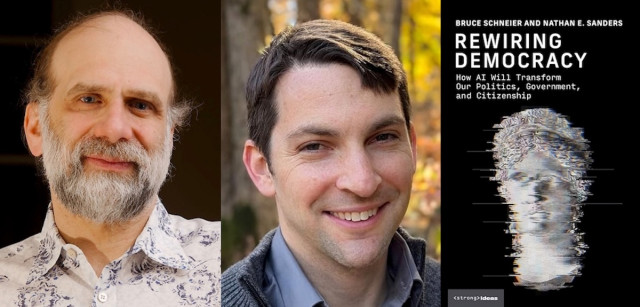 Rewiring Democracy with Bruce Schneier and Nathan E. Sanders in conversation with Cindy Cohn