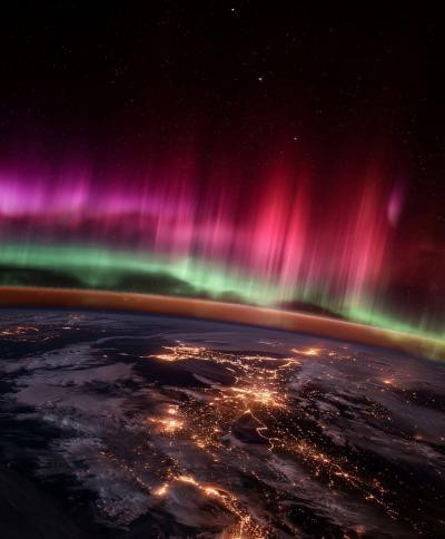 Aurora from ISS 
