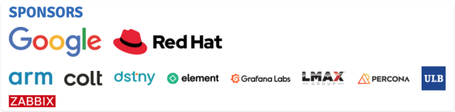 Screenshot of FOSDEM sponsors: At the top is Google.