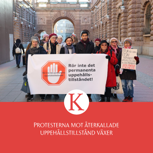 Protesterna mot återkallade uppehållstillstånd växer