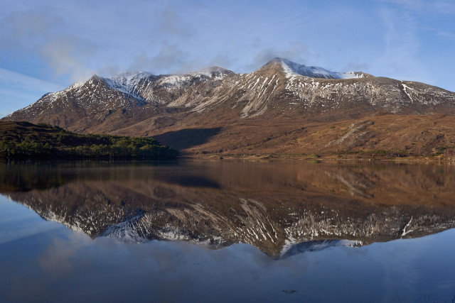 Another blue sky scene of Beinn Eighe reflected in Loch Clair.