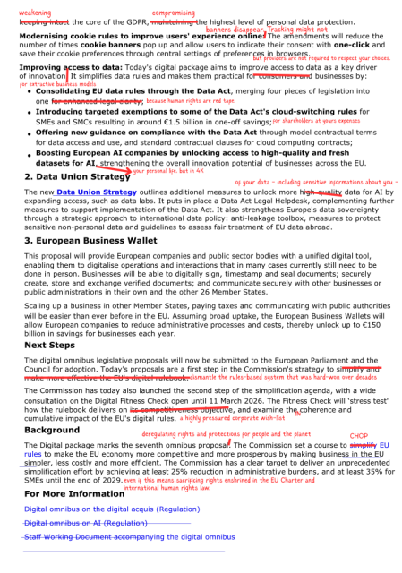 Rewrite of the European Commission's press release announcing the Digital Omnibus - page 2