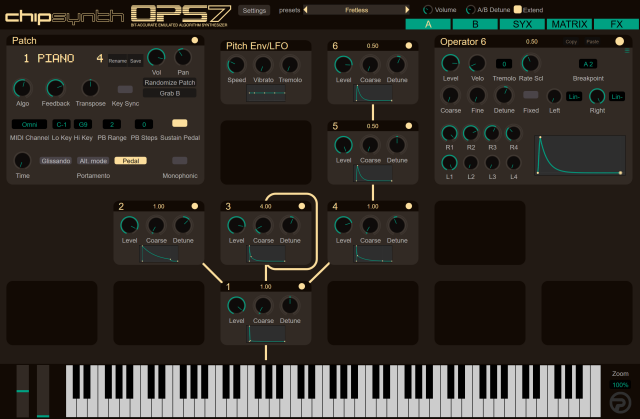 chipsynth OPS7 plugin UI.