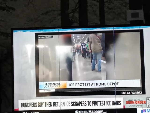 Screen grab of my shit tv (donations       welcome 🤗) Rachel Maddow show Monday I am finally watching