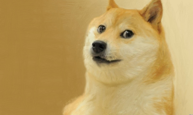 The Doge dog - a shiba dog, with an impressed look.