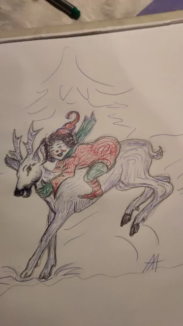 Female elf on rendeer