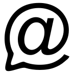 Chatmail logo from https://chatmail.at 
it's an @ character but with a speech chat deformation in the left button. 