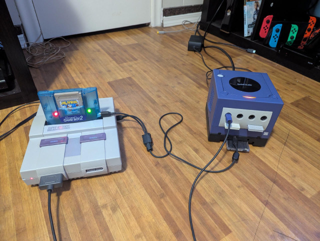 Dr Mario in my Super Gameboy 2 linked to my GameCube with Game Boy Player