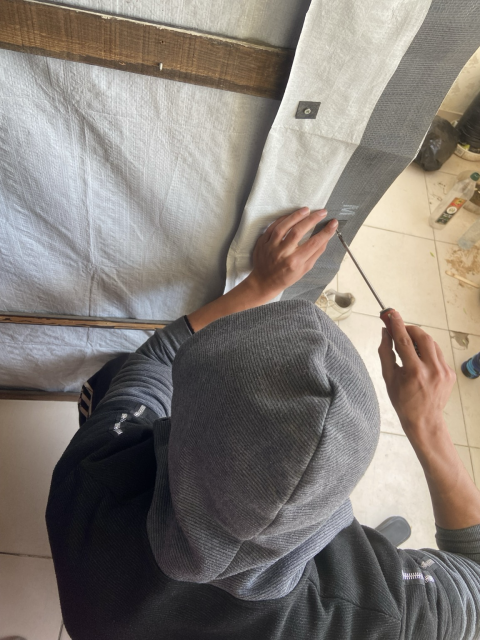 My brother started providing a nylon cover that might withstand the strong wind and cold to shield us from it (it didn't actually, as this storm is truly severe and the place is now very cold), but I am just gazing at him and I am truly proud of how every one of us in my family has been an active element during all periods of the war. All six of us, including my mother, have been defenders of ourselves and we have truly been a support system for one another amidst the genocide and beyond.