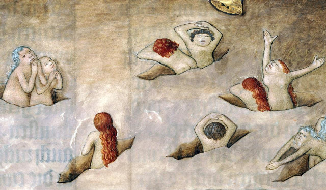 Resurrection of the dead. Ottheinrich Bible, Regensburg ca. 1430. München, Bayerische Staatsbibliothek, Cgm 8010, fol. 39v.
#medieval #MedievalArt