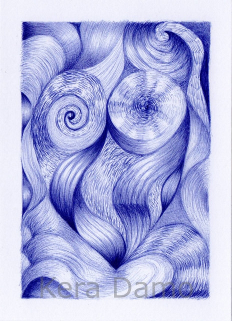 Ink drawing made by visual artist Kera Damo from The Hague / Inkttekening van beeldend kunstenaar Kera Damo uit Den Haag