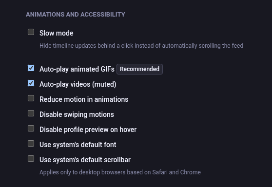 New "Auto-play videos (muted)"