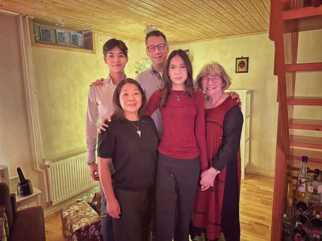 Me and my immediate family: son, daughter, wife and my mum.