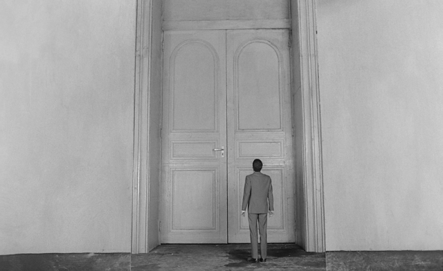 A frame from The Trial by Orson Welles