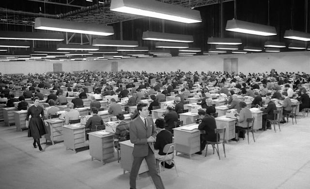 A frame from The Trial by Orson Welles