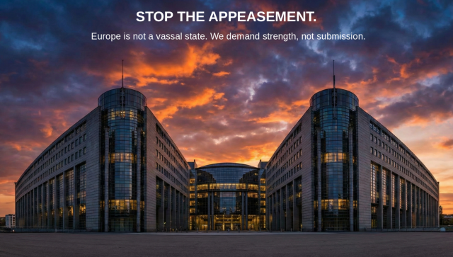 STOP THE APPEASEMENT. 
Europe is not a vassal state. We demand strength, not submission.