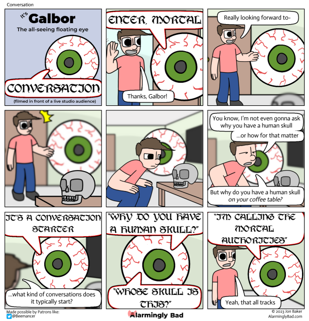 Alarmingly Bad comic about a conversation starter
