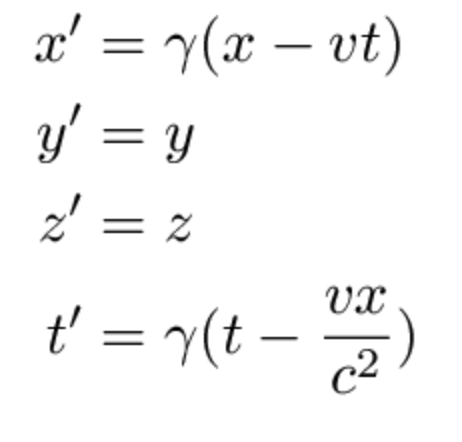 Lorentz space-time transformation in special relativity 