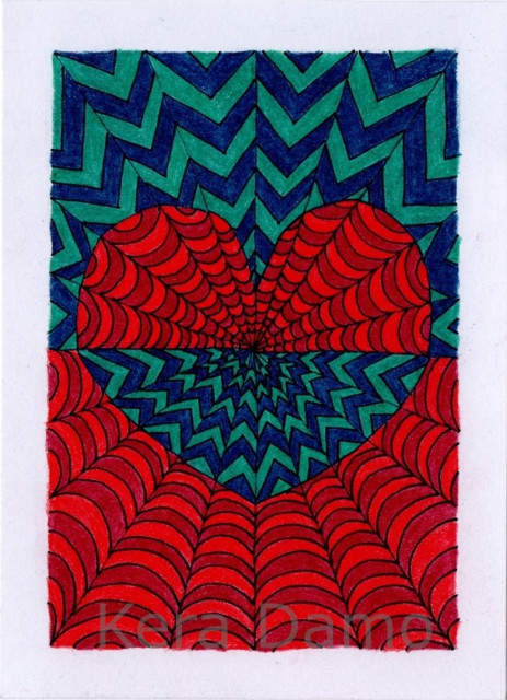 Coloured pencil drawing made by visual artist Kera Damo from The Hague / Gekleurde potloodtekening van beeldend kunstenaar Kera Damo uit Den Haag