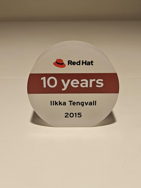 10 years anniversary trophy from employer