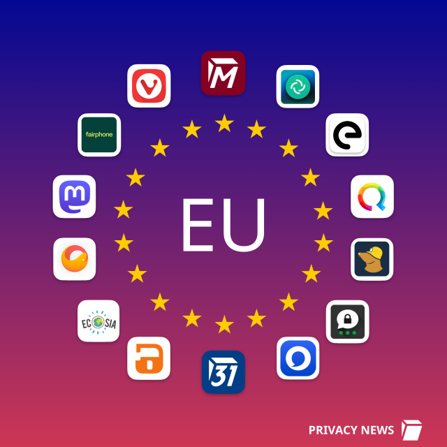The EU stars with the app icons of European products around them. 