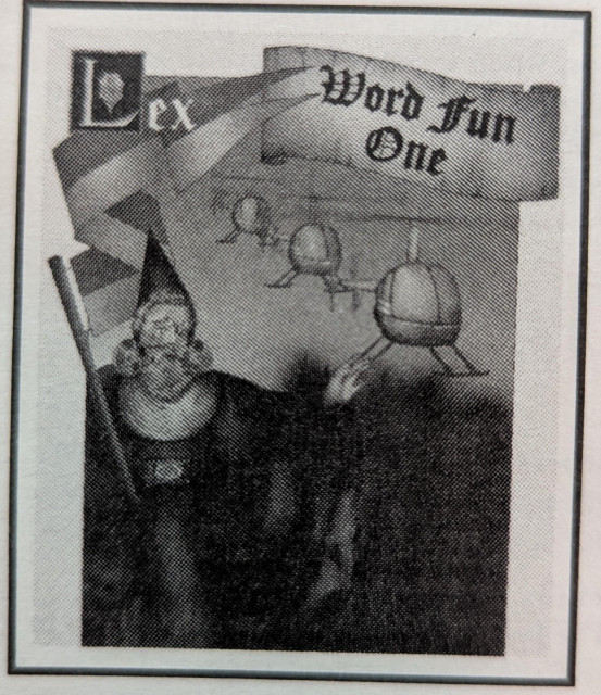 Lex, Word Fun One cover art. Wizard with helicopters. Incredible concept.
The game allows you to become a wordy pilot of the Semantic Squadron, I've read!