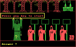 Lex, Wizard of Words commencement screen. Yet more lovely CGA!