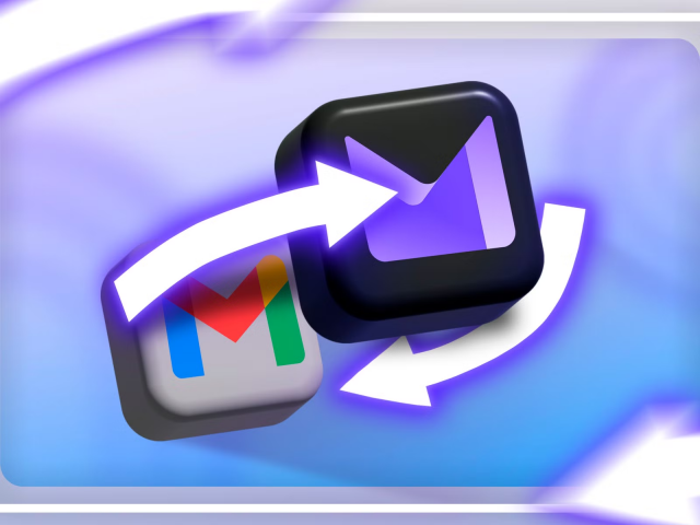 Image of Gmail and ProtonMail logos switching