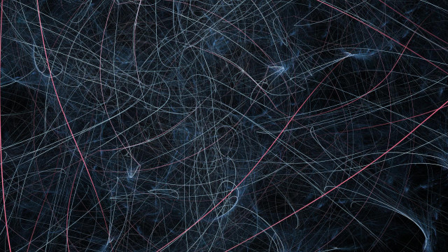 A flame fractal render. This one is made up of swirly streaks in very cold cyan tones, tending to white. A few streaks are light pink and really pop out from the rest.