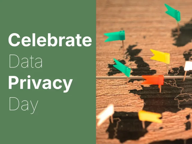 a share pic reading "celebrate data privacy day", with a photo of a wooden map with little flag pins in it 