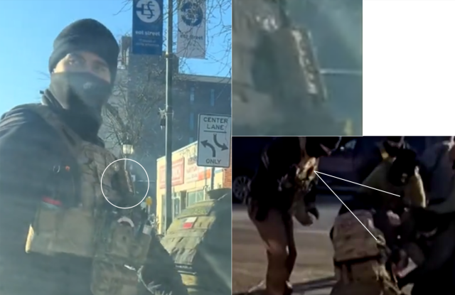 Imagery of body cams taken from TikTok/Reuters footage of the shooting, with Bellingcat annotations
