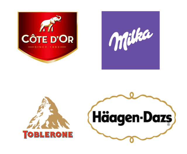 Cote D'OR
Milka
Toblerone
Haagen-Dazs