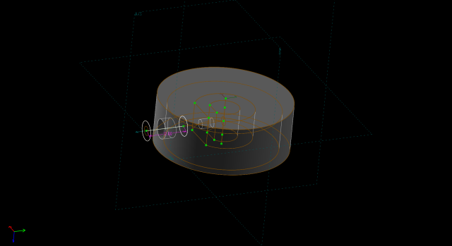 Solvespace image of a simple grey knob.