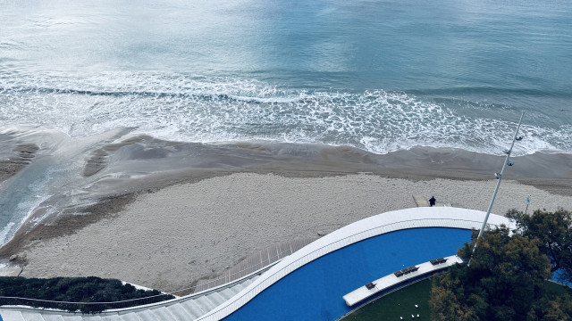 Part of the beach and boulevard