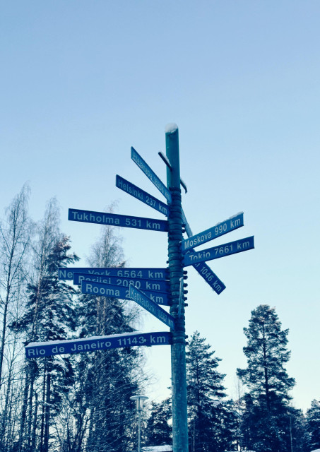 Road signs to Rio de Janeiro etc. abroad, thousands of kms away
