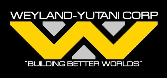 Logo of the Weyland Yutani Corporation. Building better worlds.