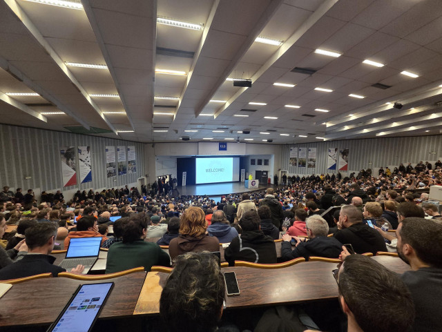 Main stage room filled with people